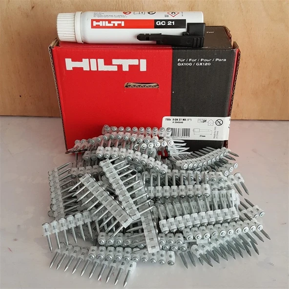 Hilti Gx 100/120 Gazlı Tabanca Çivisi 2.7 mm 750 Adet + GC 22 Gaz Tüpü Dahil ürün görseli 1