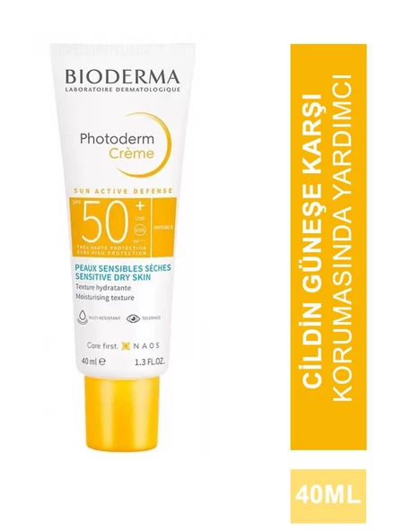 Bioderma Photoderm Creme Renksiz Kuru Ciltler için Yüksek Korumalı SPF50+ Yüz Güneş Kremi 40 ml ürün görseli 1