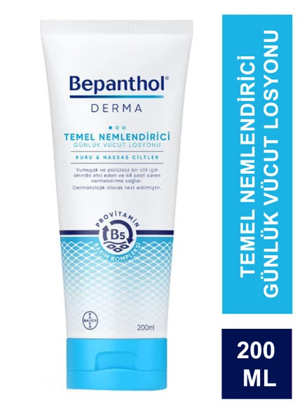 Bepanthol Derma Temel Nemlendirici Kuru Hassas Ciltler Losyon 200 ml ürün görseli 1