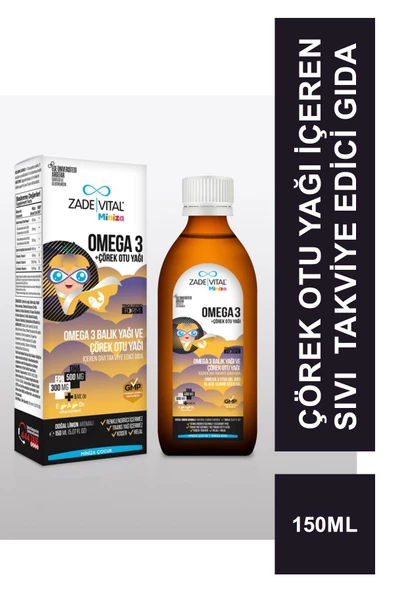 Zade Vital Miniza Omega 3 + Çörek Otu Yağı 150 ml ürün görseli 1