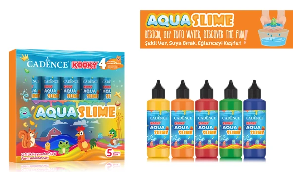 KOOKY AQUASLIME ÇİFTLİK HAYVANLARI SETİ 5X90ML ürün görseli 1