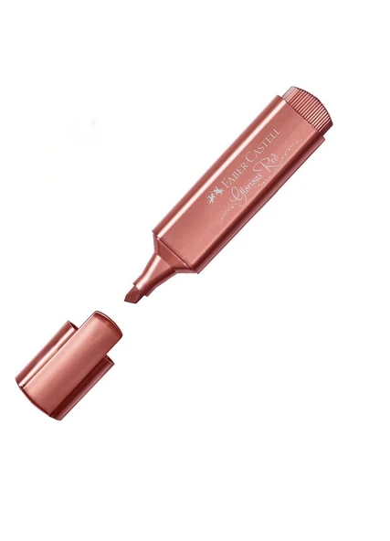 Faber Castell Fosforlu Kalem 46, Metalik Kırmızı ürün görseli 1
