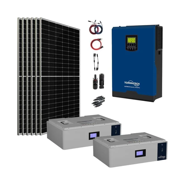 20.000 Watt Büyük Bağ Evi Solar Paketi 550w Güneş Paneli 5kw İnverter 10Kw Lityum Akü ürün görseli 1