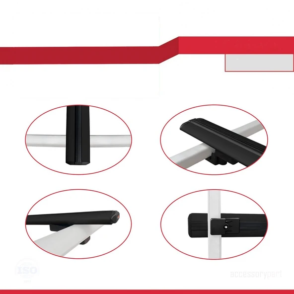 Ara Atkı Tavan Barı Basic Model 118cm Siyah (2 Adet) - Resim 3