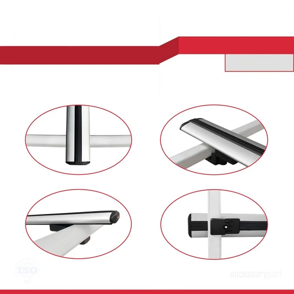 Ara Atkı Tavan Barı Basic Model 140cm Gri (2 Adet) - Resim 3