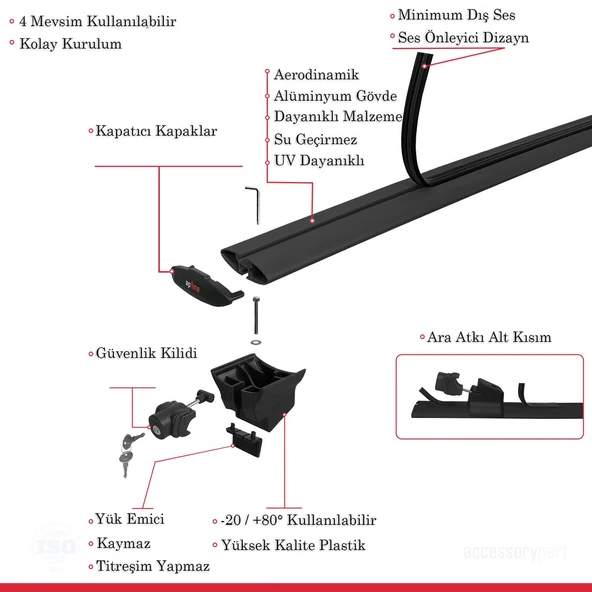 Ara Atkı Tavan Barı Hook Model 118cm Siyah (2 Adet) - Resim 5