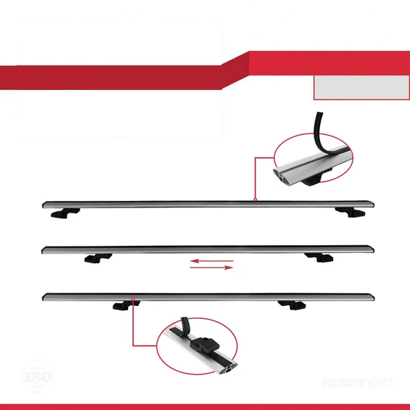 Ara Atkı Tavan Barı Basic Model 140cm Gri (2 Adet) - Resim 4