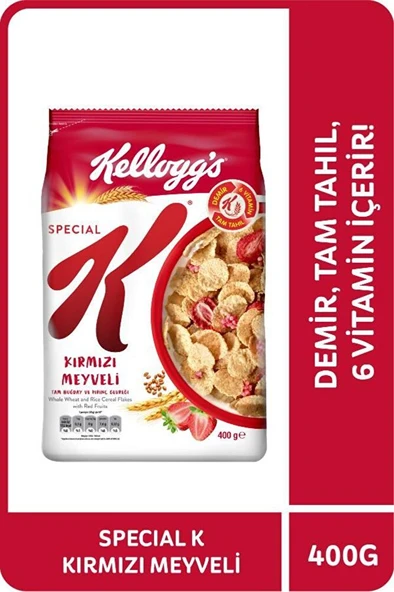 KELLOGG'S Special K Kırmızı Meyveli Kahvaltılık Tam Buğday Ve Pirinç Gevreği 400 Gr,tam Tahıllı ürün görseli 1