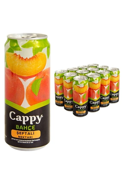 CAPPY Meyve Suyu Şeftali Teneke Kutu 330 Ml 12'li Paket ürün görseli 1
