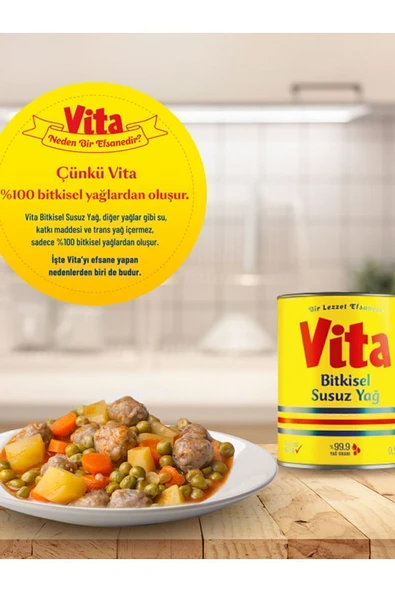 vita Bitkisel Katı Susuz Margarin 2 Lt - Resim 2