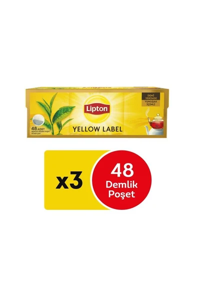 LİPTON Yellow Label 48'li Demlik Poşet Çay x 3 Adet ürün görseli 1