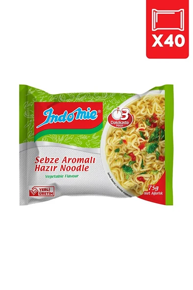 İndomie 40'lı Sebze Aromalı Hazır Noodle Paket ürün görseli 1