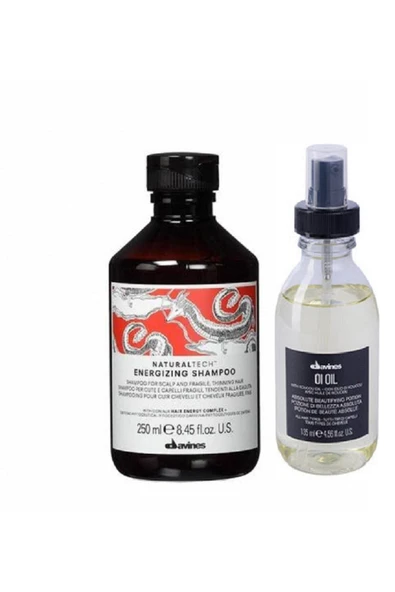 DAVİNES Energizing Shampoo 250ml+oı Oil - Tüm Saç Tipleri Için Saç Bakım Yağı 135 Ml ürün görseli 1