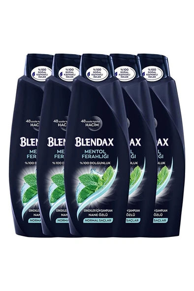 BLENDAX Erkekler İçin Mentollü Şampuan 550 ml x 5 ürün görseli 1