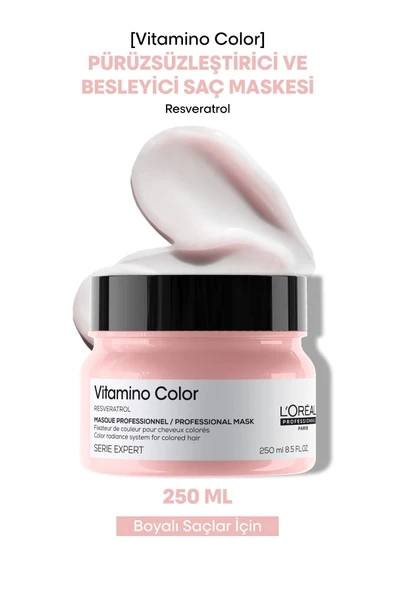 L'OREAL PROFESSİONNEL Serie Expert Vitamino Color Boyalı Saçlar Için Renk Koruyucu Maske 250ml ürün görseli 1