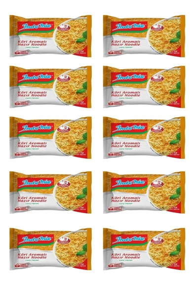 Indomie 10'lu Köri Aromalı Hazır Noodle. Çin Çubuğu (chopstick) Hediyeli. ürün görseli 1