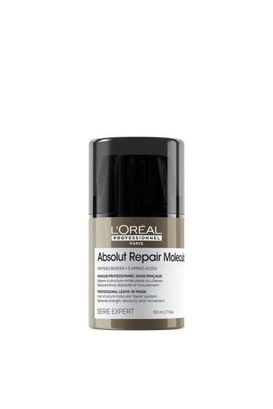 L'OREAL PROFESSİONNEL Absolut Repair Molecular Tüm Yıpranmış Saçlar İçin Durulanmayan Maske 50ml ürün görseli 1