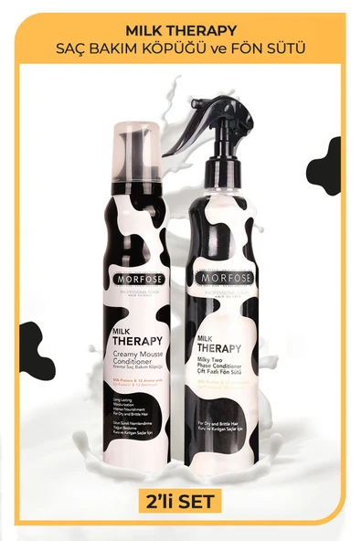 MORFOSE Milk Therapy Saç Bakım Köpüğü 200 ml Fön Sütü 400 ml ürün görseli 1