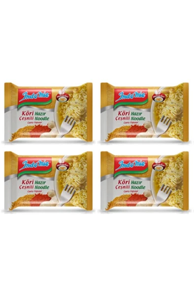 İndomie Köri Çeşnili Hazır Noodle 4 Adet ürün görseli 1