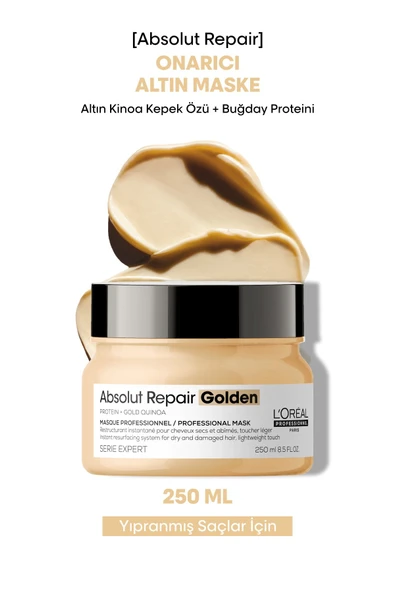 L'OREAL PROFESSİONNEL Serie Expert Absolut Repair Yıpranmış Saçlar Için Onarıcı Altın Maske 250ml ürün görseli 1
