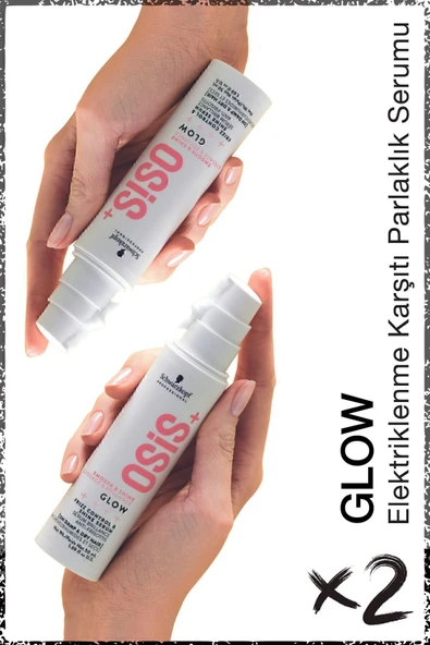 OSİS Glow Elektriklenme Karşıtı Parlaklık Serumu 50ml x 2 Adet | Saçı Ağırlaştırmaz Silikon İçermez ürün görseli 1