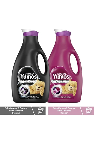 YUMOŞ Sıvı Çamaşır Deterjanı Renkli Giysiler için Renk Koruma 2520 Ml + Solmayan Siyahlar 2520 Ml ürün görseli 1