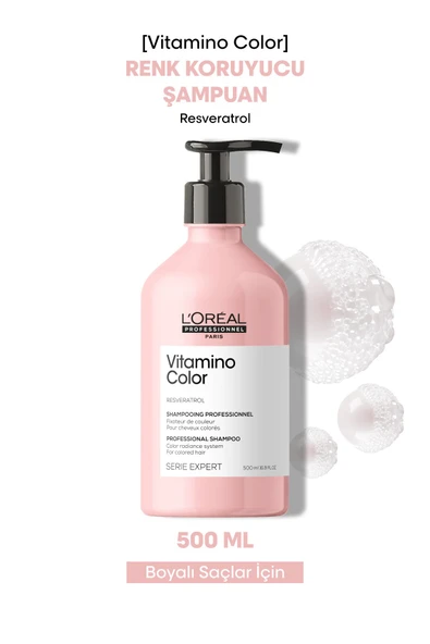 L'OREAL PROFESSİONNEL Serie Expert Vitamino Color Boyalı Saçlar Için Renk Koruyucu Şampuan 500ml ürün görseli 1