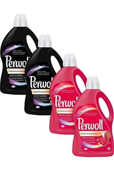 PERWOLL Siyah Sıvı Çamaşır Deterjanı 3 Lt (2 Adet)+ Renkliler Sıvı Çamaşır Deterjanı (2 Adet) ürün görseli 1