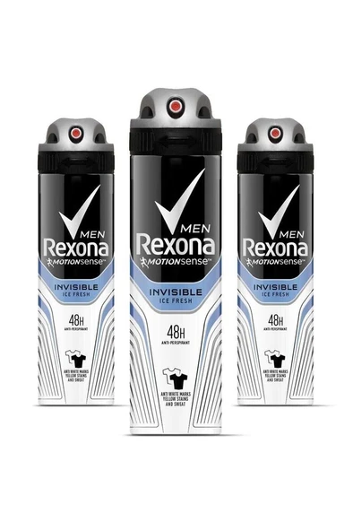 REXONA Erkek Deodorant Sprey Invisible Ice Fresh 150 ml X 3 Adet ürün görseli 1