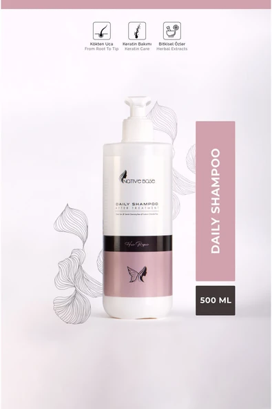 NATİVE BASE Sülfat paraben Içermeyen Keratin Bakım Sonrası Günlük Şampuan 500 ml ürün görseli 1