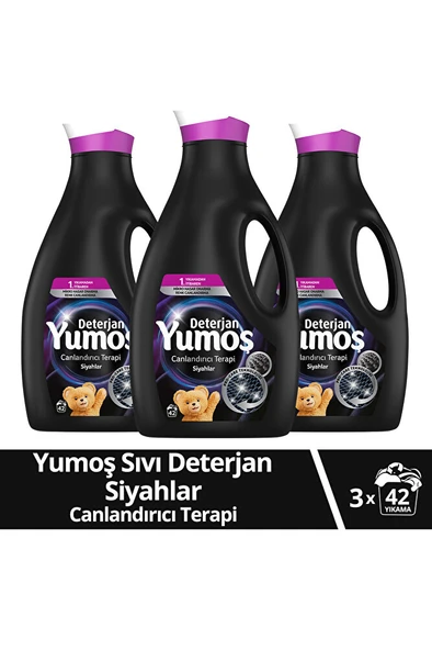 YUMOŞ Sıvı Bakım Çamaşır Deterjanı Siyah Ve Koyu Renkli Giysiler için 2520 ml 3 Adet ürün görseli 1