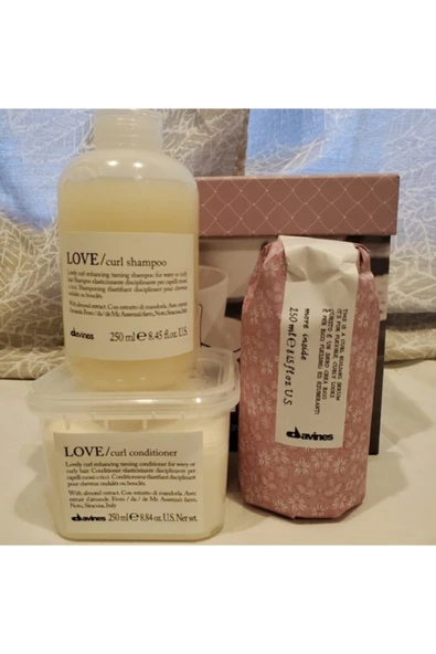 DAVİNES Love Curl Şampuan 250 Ml + Love Krem 250 Ml + Curl Building Serum 250 Ml Muhteşem 3.lü Set ürün görseli 1