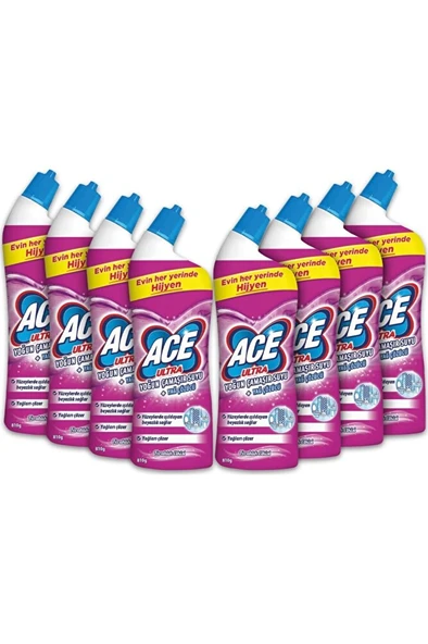 ACE Ultra Power Jel Kıvamlı Ferahlık Etkisi Çamaşır Suyu 810 gr 12 Adet ürün görseli 1