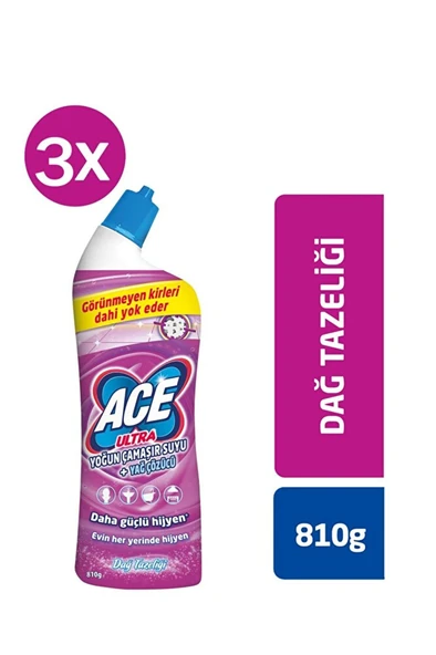 ACE Ultra Power Jel Kıvamlı Çamaşır Suyu Dağ Tazeliği 810g X 3 Adet ürün görseli 1