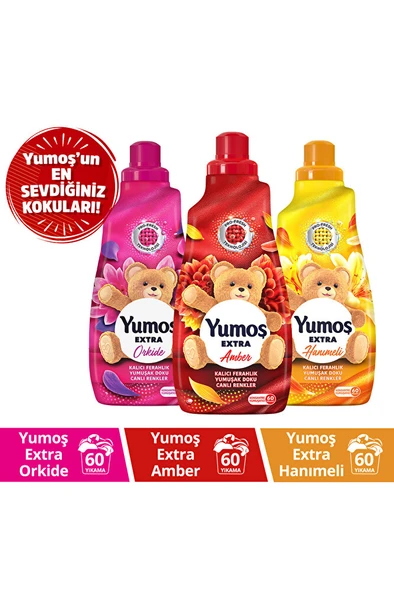 YUMOŞ Amber 1adet Orkide 1adet Hanımeli 1adet 1440 ml ’un En Sevdiğiniz Kokuları ürün görseli 1