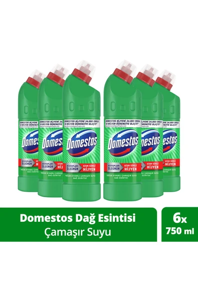 Yoğun Kıvamlı Çamaşır Suyu Dağ Esintisi Maksimum Hijyen 750 ml 6 Adet ürün görseli 1