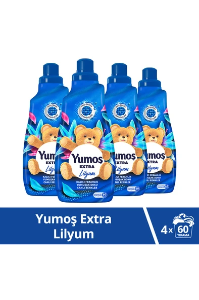 YUMOŞ Extra Konsantre Çamaşır Yumuşatıcısı Lilyum 1440 ml 60 Yıkama 4 Adet ürün görseli 1
