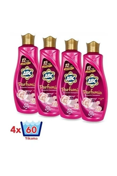 ABC Parfumia Romantik Gül Konsantre Yumuşatıcı 1440 ml 4'lü Seti ürün görseli 1