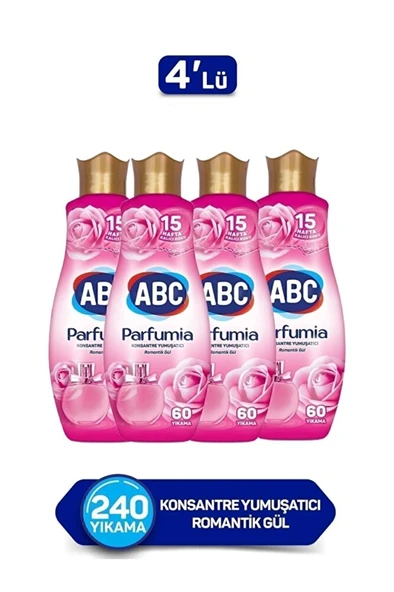 ABC Parfumia Konsantre Çamaşır Yumuşatıcısı Romantik Gül 4 X 1440 ml ürün görseli 1