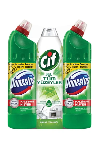 DOMESTOS Dağ Esintisi 2'li + Cif Tüm Yüzeyler İçin Jel 750 ml ürün görseli 1