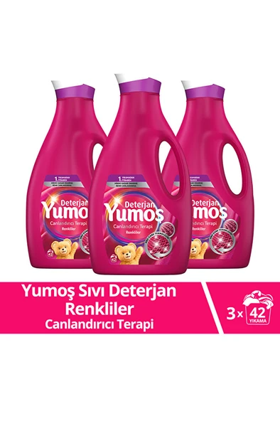 YUMOŞ Sıvı Bakım Çamaşır Deterjanı Renkli Giysiler Için Renk Korumada Daha Iyisi Yok 2520 ml 3 Adet ürün görseli 1