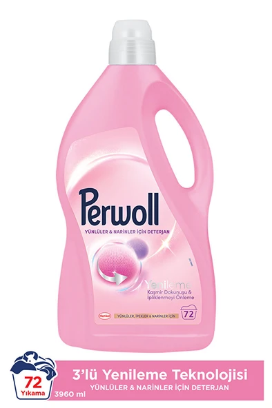 PERWOLL Yünlü ve İpekli Kumaşlar İçin Sıvı Deterjan 3.96L – 72 Yıkama Hassas Temizlik & Renk Koruma ürün görseli 1