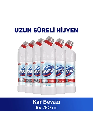 DOMESTOS Yoğun Kıvamlı Çamaşır Suyu Kar Beyazı Maksimum Hijyen 750 ML 6 Adet ürün görseli 1