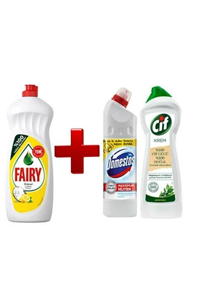 DOMESTOS Fairy 650 Ml + Ultra Yoğun 750 Ml + Cif Krem 750 Ml Muhteşem Üçlü ürün görseli 1