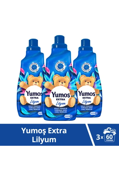 yumoş Extra Konsantre Çamaşır Yumuşatıcısı Lilyum 1440 ml 60 Yıkama 3 Adet ürün görseli 1