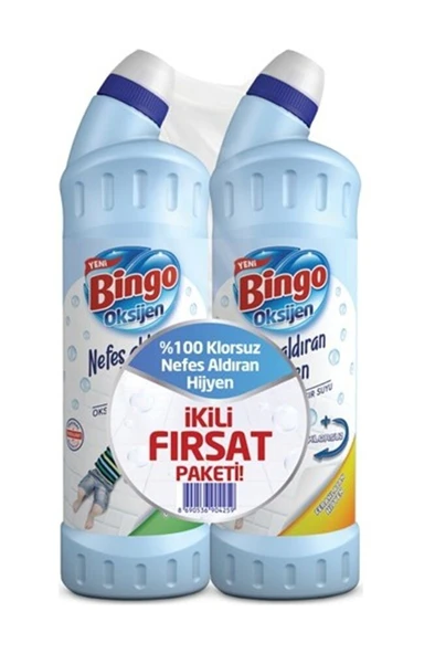 BİNGO Oksijen Derinlemesine Hijyen Çamaşır Suyu 750 ml ve Ferahlatan Hijyen Yüzey Temizleyici 750 ml ürün görseli 1