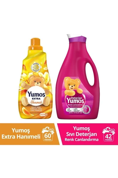 YUMOŞ Extra Hanımeli Konsantre Yumuşatıcı 1440 ml Renkli Giysiler Için Deterjan 2500 ml ürün görseli 1