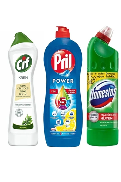 PRİL Cif 500ml + Domestos Dağ Esintisi 810gr + 675ml ürün görseli 1