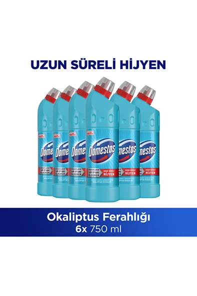 DOMESTOS Çamaşır Suyu Yoğun Kıvamlı Okaliptus Ferahlığı 750 ml x6 ürün görseli 1