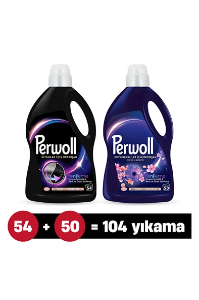 PERWOLL Çamaşır Deterjanı 2'li set : x1 Çiçek Cazibesi Koyu Renk 2.75L, x1 Siyah 2.97L (104 Yıkama) ürün görseli 1